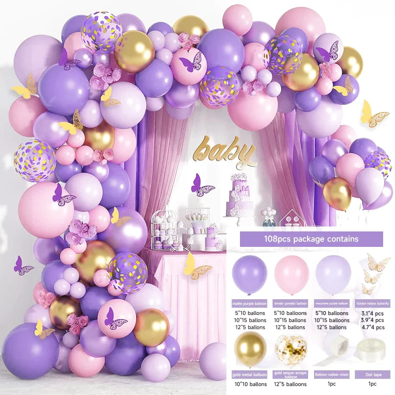 Purple and Pink Balloon Garland - Balloon Garland