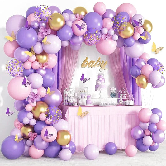 Purple and Pink Balloon Garland